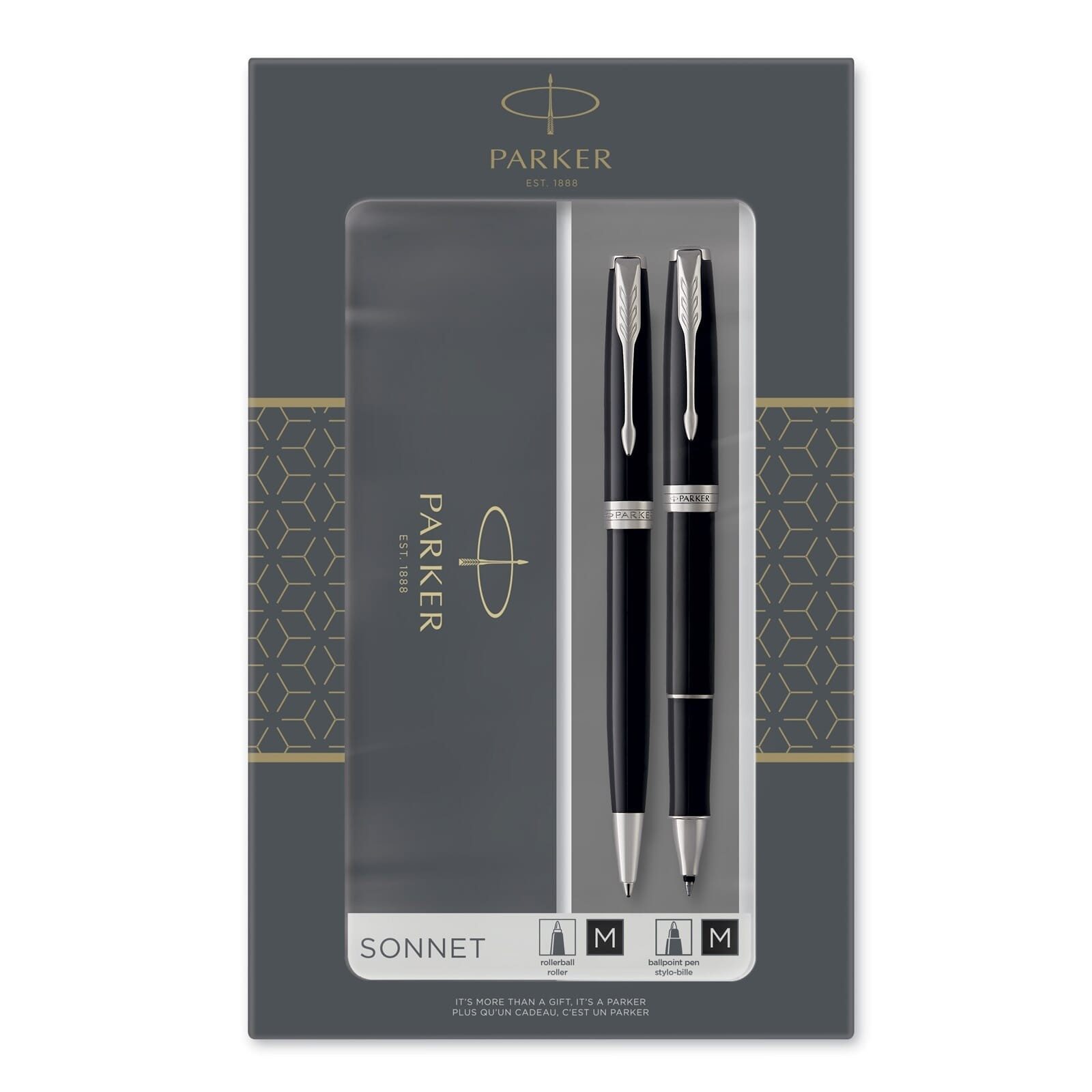 Комплект Parker Sonnet Black CT, химикалка и ролер
