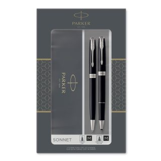 Комплект Parker Sonnet Black CT, химикалка и ролер