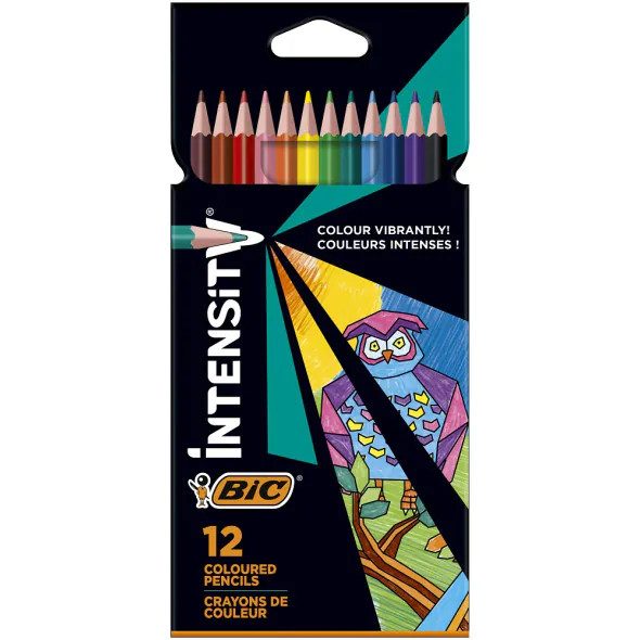 Цветни моливи BIC INTENSITY, 12 цвята