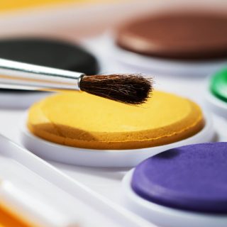 Водни бои Deli Colorun, 12 цвята + четка, ф28 mm