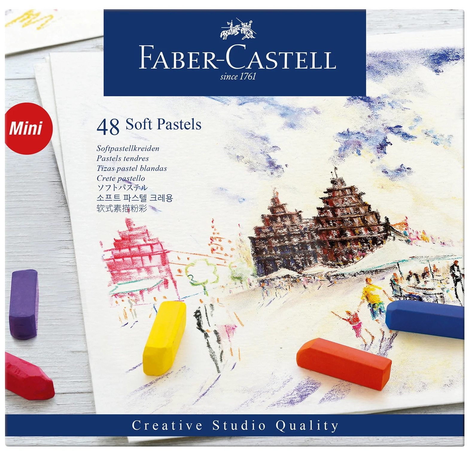 Пастели Faber-Castell Goldfaber, Soft, сух, мини, 48 цвята