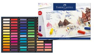 Пастели Faber-Castell Goldfaber, Soft, сух, мини, 72 цвята