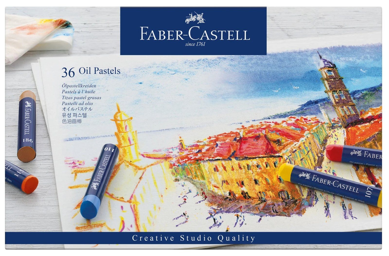Пастели Faber-Castell Goldfaber, маслени, 36 цвята