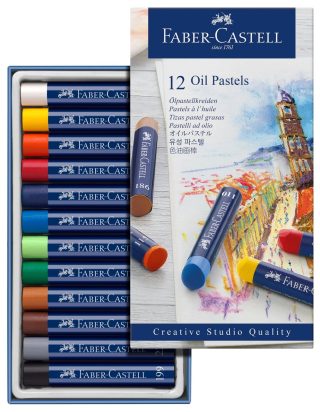 Пастели Faber-Castell Goldfaber, маслени, 12 цвята