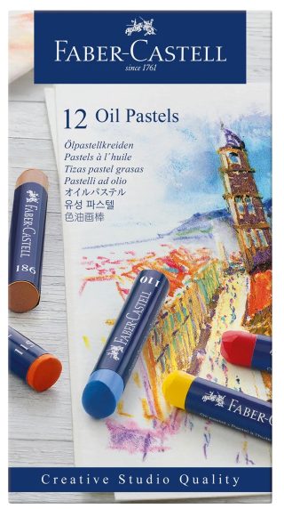 Пастели Faber-Castell Goldfaber, маслени, 12 цвята