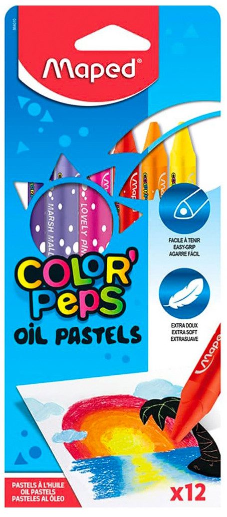 Пастели MAPED COLOR PEPS, маслени, 12 цвята