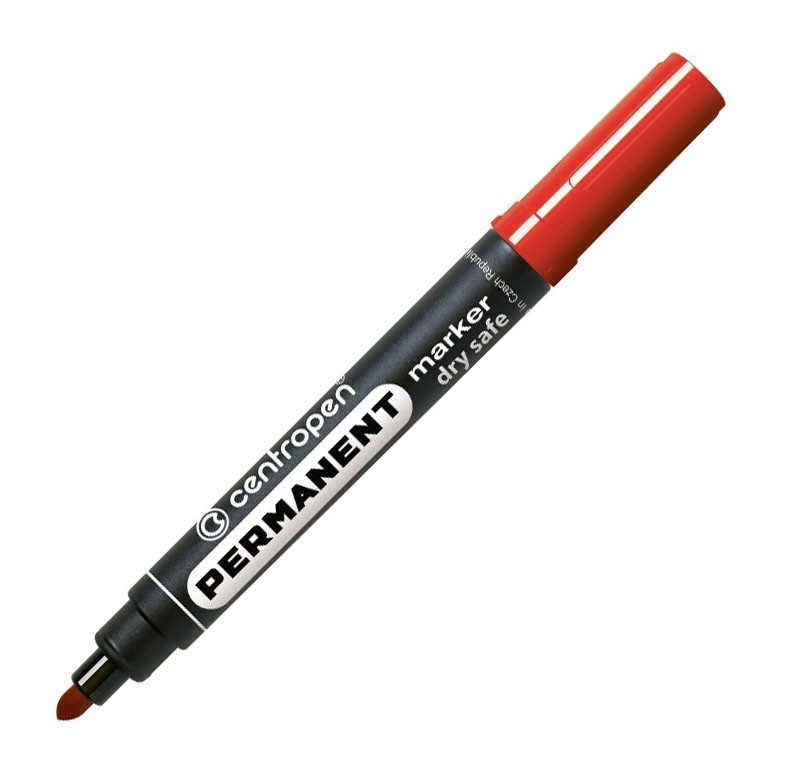 Перманентен маркер Centropen 8510, объл връх, червен