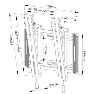 Стойка Neomounts Screen Wall Mount (tilt, VESA 200x200)
