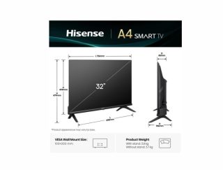 Телевизор Hisense 32" A4Q, HD 1366x768,3000:1, DLED, HLG