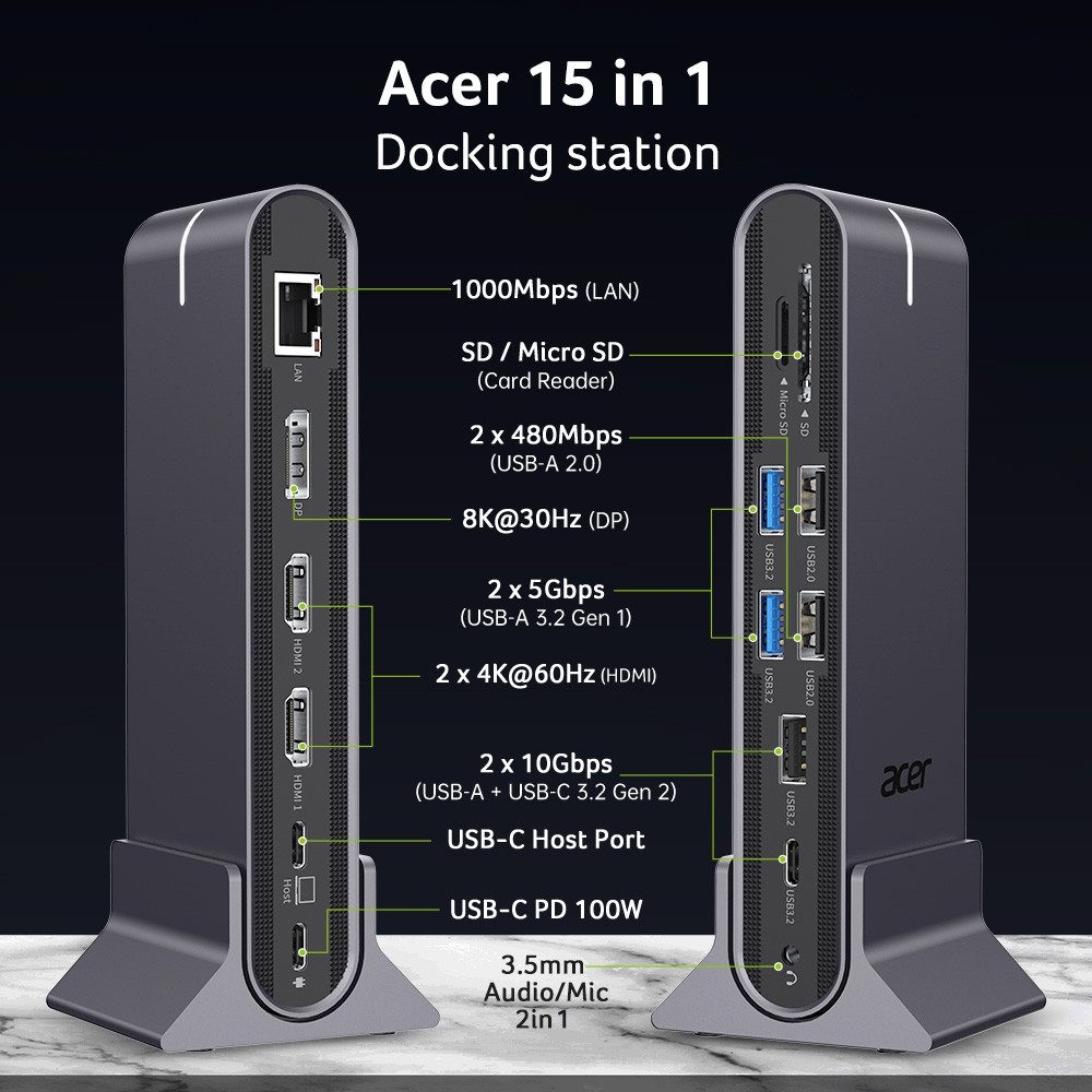 Докинг станция Acer Type C Universal docking station 15in1