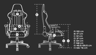 Геймърски стол Fury Gaming chair, Avenger XL, White
