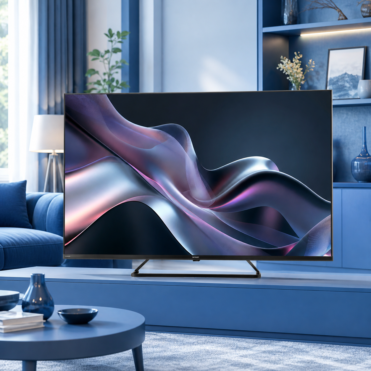 Телевизор Sharp 55HP6265E, 55" QLED Google TV, 4K Ultra HD 3840x2160 Frameless