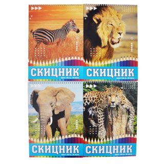 Скицник със спирала офсет 24/34 см., 30 листа, 120 гр.