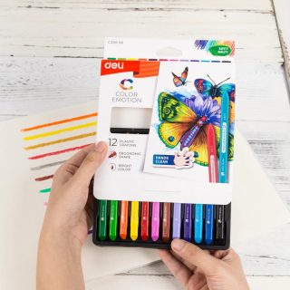 Пастели пластик Deli Color Emotion EC20000, 12 цвята