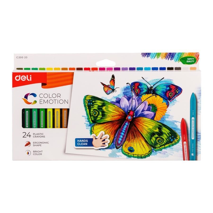 Пастели пластик Deli Color Emotion EC20020, 24 цвята