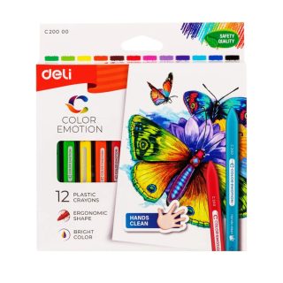 Пастели пластик Deli Color Emotion EC20000, 12 цвята