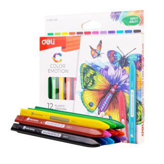 Пастели пластик Deli Color Emotion EC20000, 12 цвята