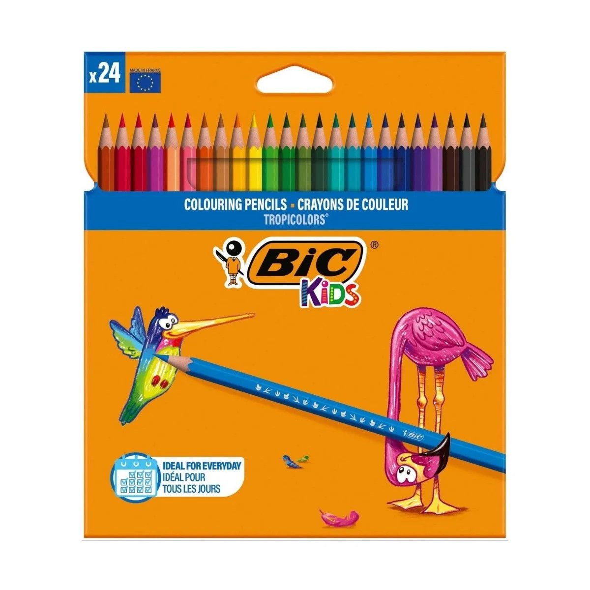 Цветни моливи BIC Kids Tropicolors, 24 цвята