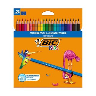 Цветни моливи BIC Kids Tropicolors, 24 цвята