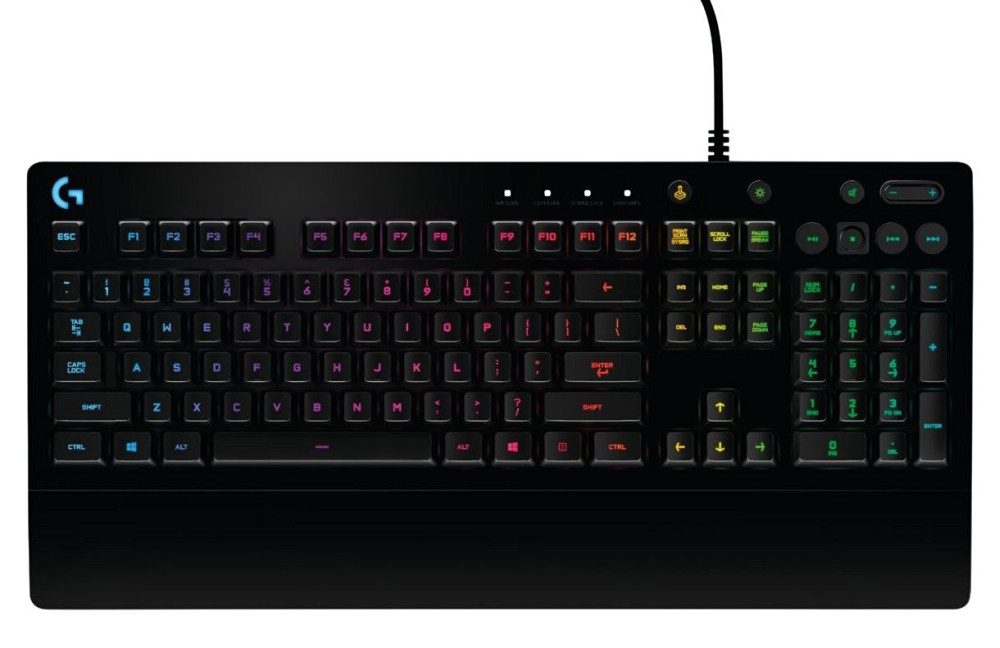 Клавиатура Logitech G213 Prodigy Gaming Keyboard - Lightsync, Spill Resistant, Palm Rest, Media Controls, Black