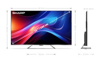Телевизор Sharp 75GP7265E, 75" QLED Google TV, 4K Ultra HD 3840x2160 Frameless