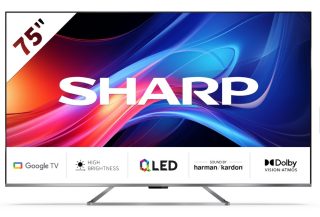 Телевизор Sharp 75GP7265E, 75" QLED Google TV, 4K Ultra HD 3840x2160 Frameless