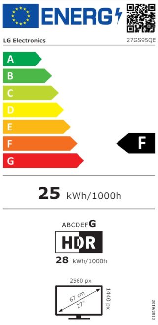 Монитор LG 27GS95QE-B, 26.5", UltraGear OLED