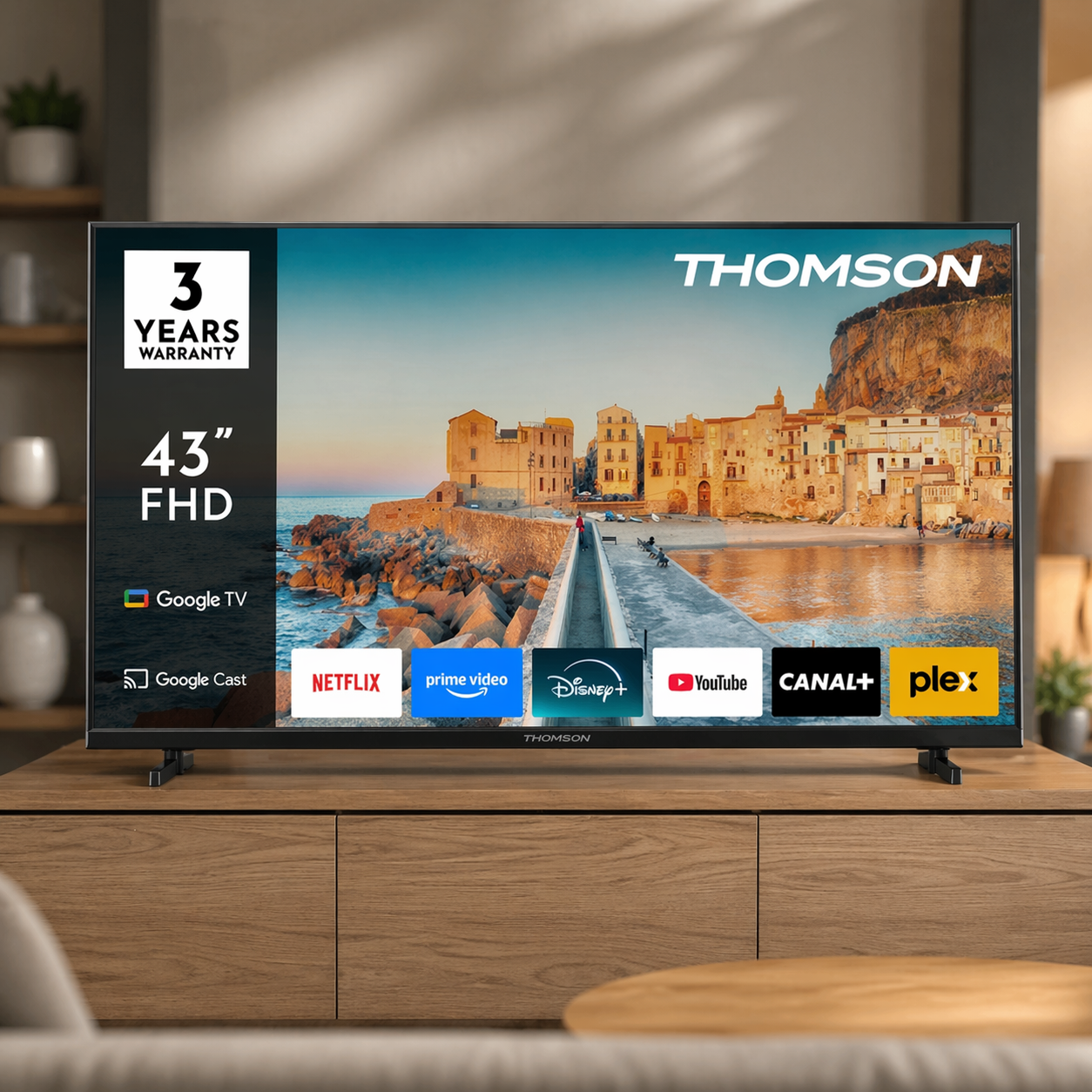 Телевизор Thomson 43" FHD Google TV, 1920 x 1080