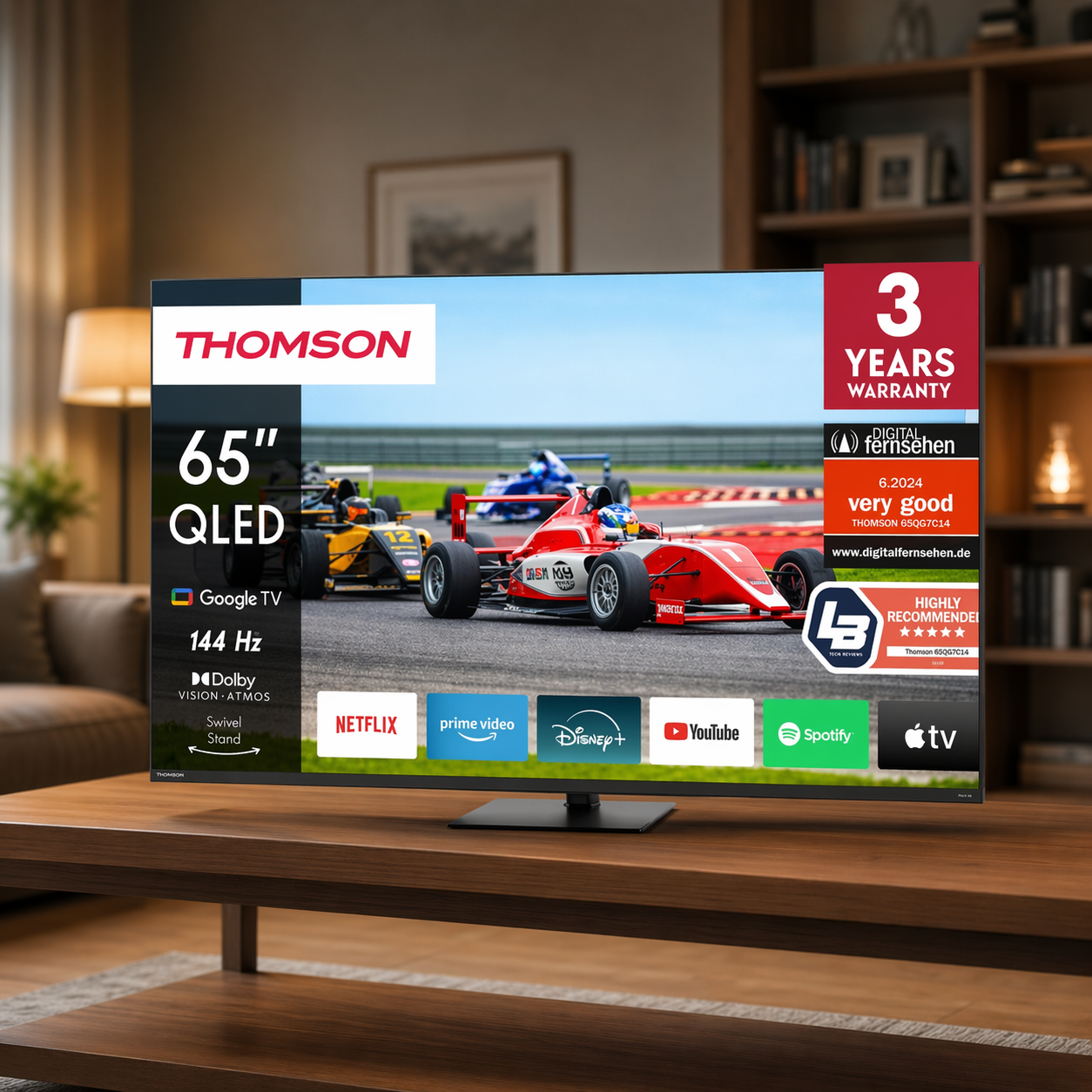 Телевизор Thomson Smart QLED Pro TV 65" Google TV, 3840 x 2160