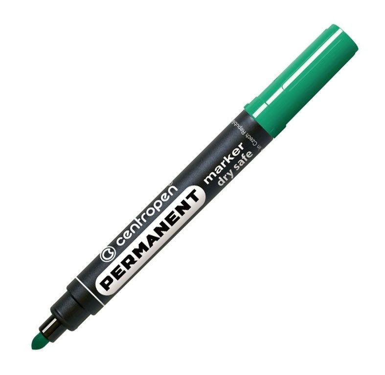 Перманентен маркер Centropen 8510, объл връх, зелен