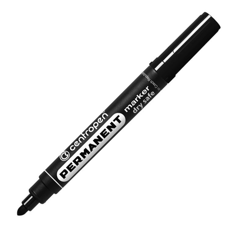 Перманентен маркер Centropen 8510, объл връх, черен