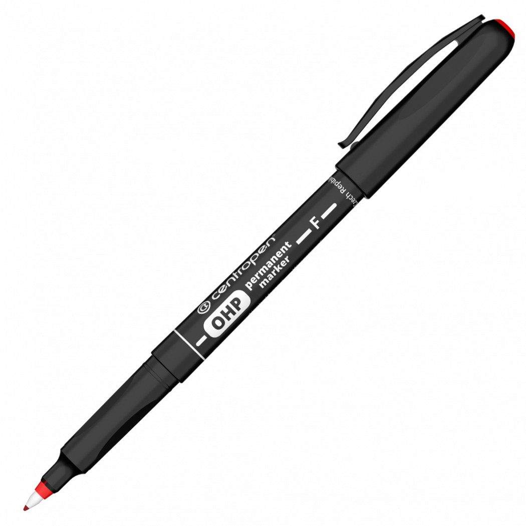 Перманентен маркер Centropen 2636 OHP F 0,6 мм, червен