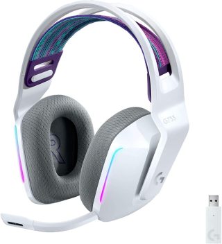 Слушалки Logitech G733 Wireless Headset, Lightsync RGB, Lightspeed Wireless, White