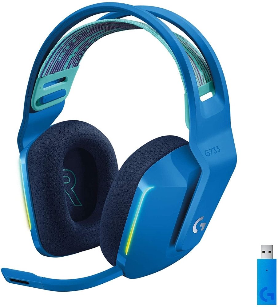Слушалки Logitech G733 Wireless Headset, Lightsync RGB, Lightspeed Wireless, Blue