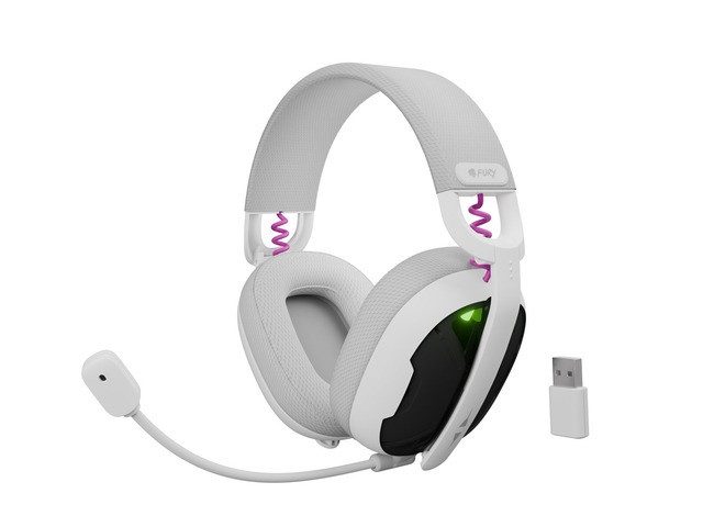Слушалки Fury Gaming Headset, Fukiya F6, Wireless With Microphone, White