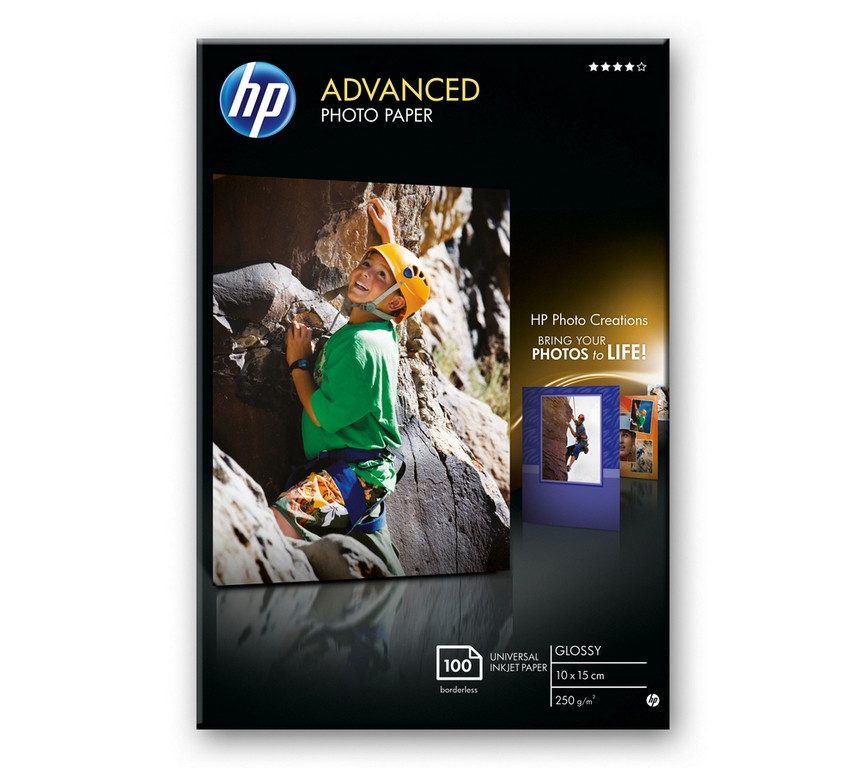 Хартия HP Advanced Glossy Photo Paper-100 sht/10 x 15 cm borderlesss