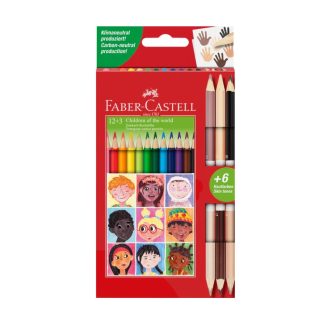 Цветни моливи Faber-Castell Triangular 12 цвята + 3 телесни нюанса