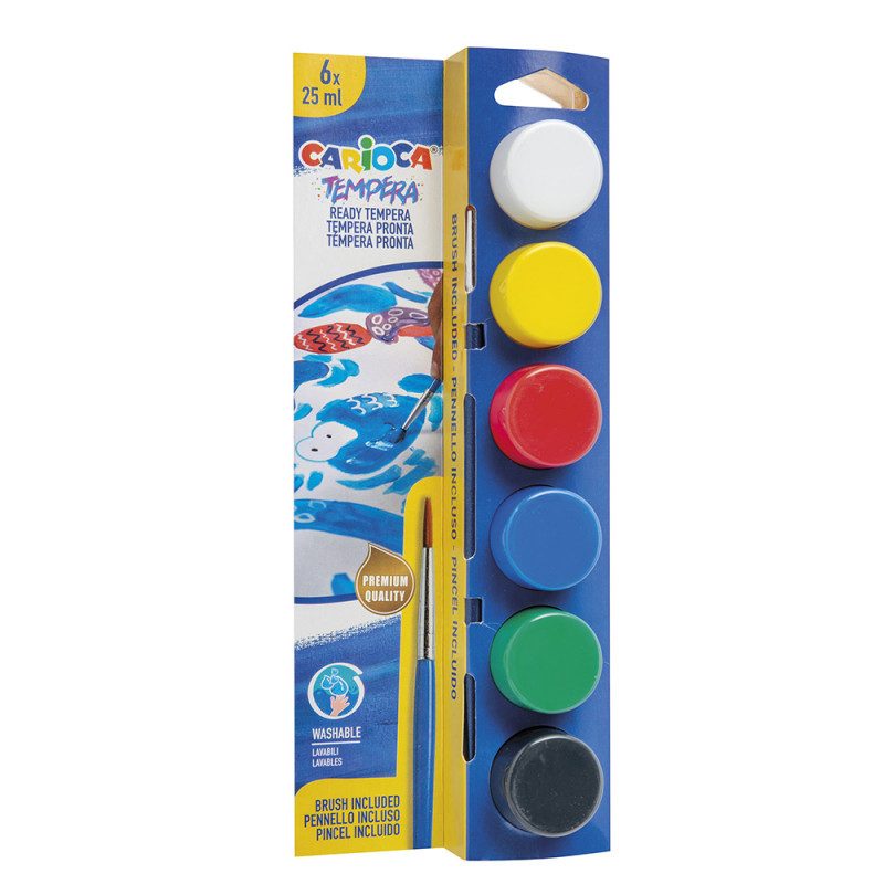 Темперни бои Carioca, 6 цвята