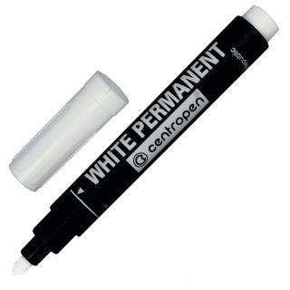 Перманентен маркер Centropen 8586, бял