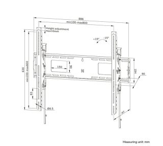 Стойка Neomounts Level-750 Wall Mount XL 100 kg tiltable tilt guard connectable VESA 800x600