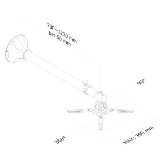 Стойка Neomounts Projector Wall Mount length: 79-129 cm  short throw  silver