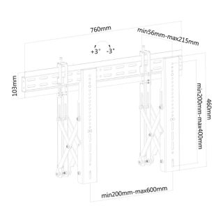 Стойка Neomounts Flat Screen Wall Mount for video walls pull-out/stretchable