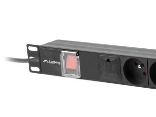 Разклонител Lanberg power distribution unit (pdu) 19" 1U 16a 2m 5x french outlets black
