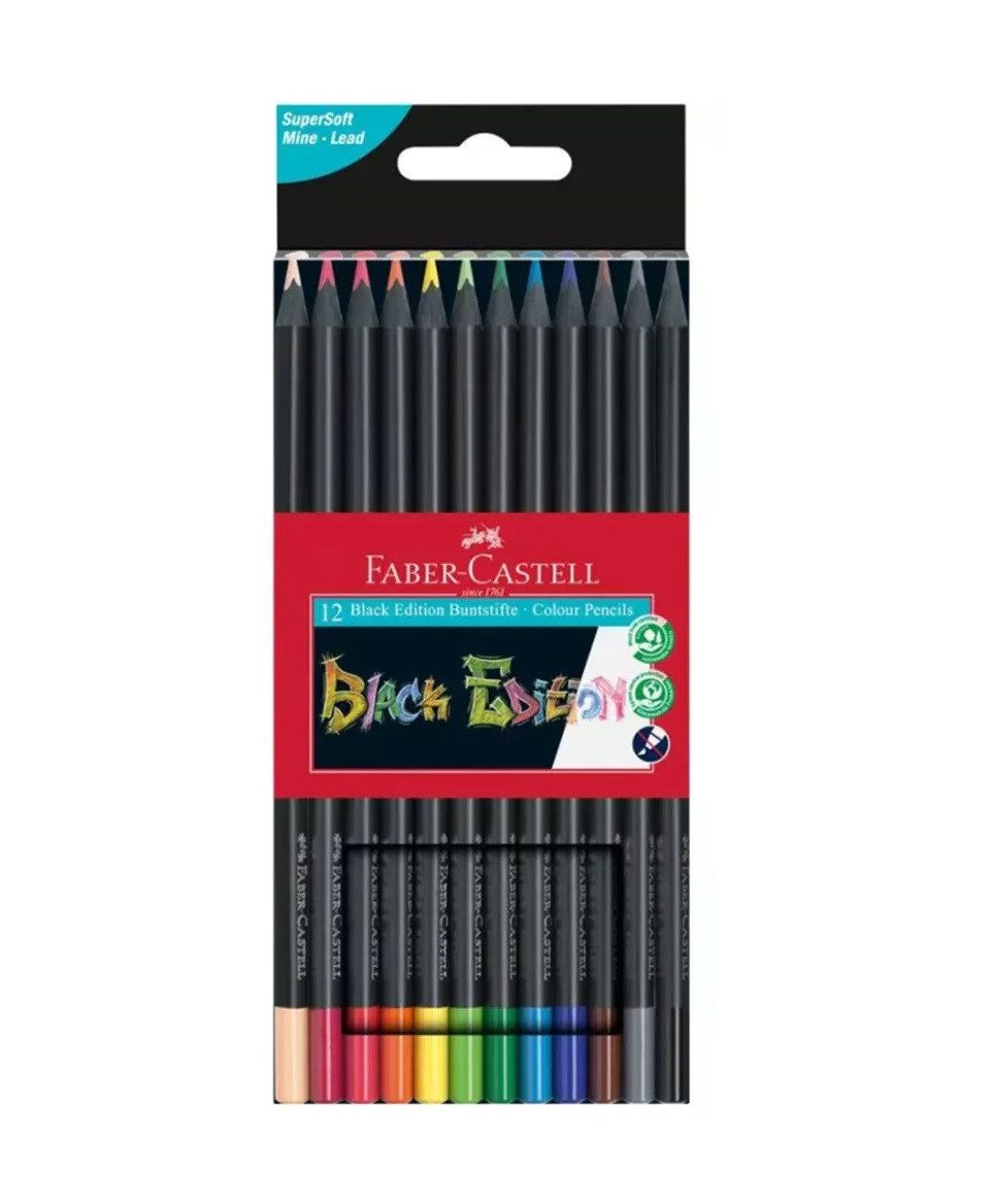 Цветни моливи Faber-Castell Black Edition 12 цвята