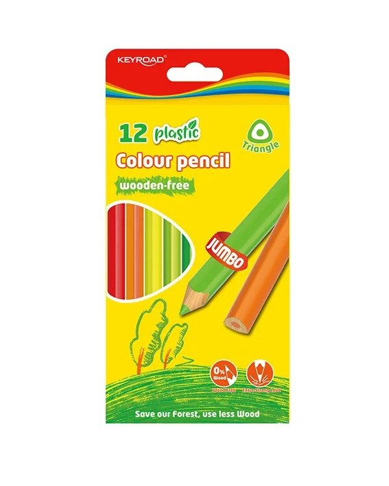Цветни моливи Keyroad Jumbo 12 цвята,  KR972396