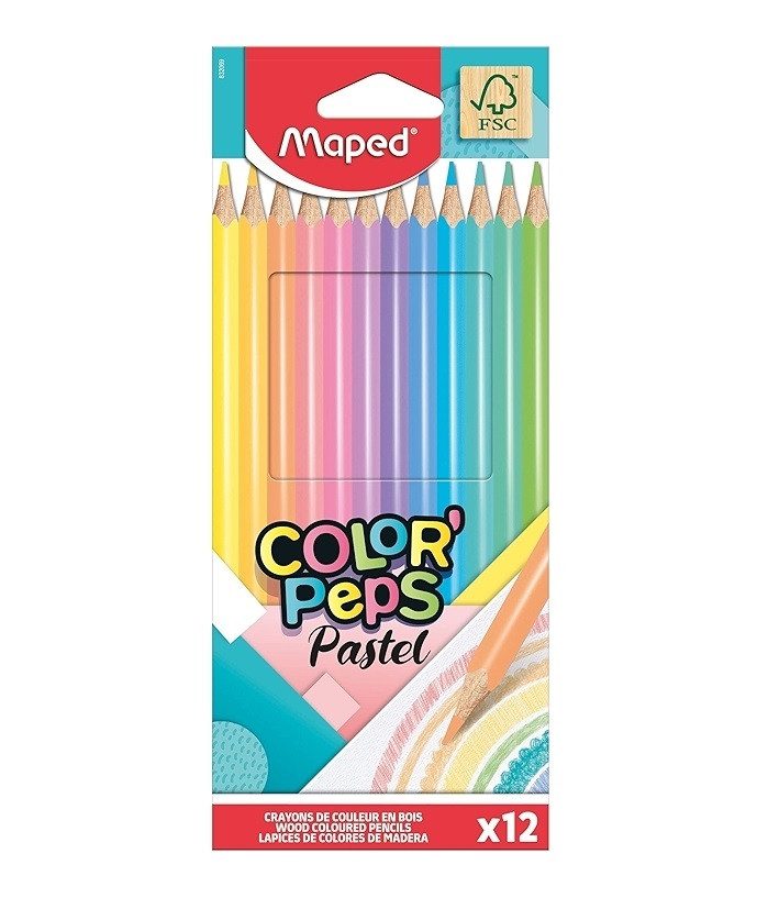 Цветни моливи Maped Pastel 12 цвята
