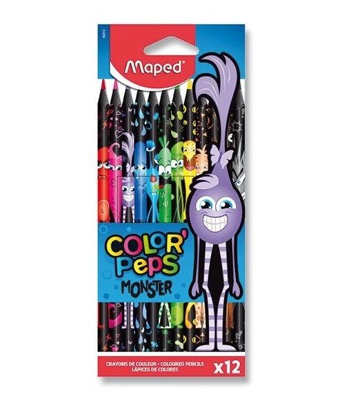 Цветни моливи Maped Monster 12 цвята