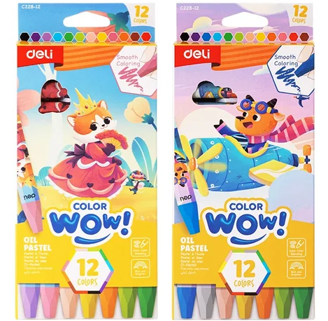 Пастели маслени 12 цв. Deli Color Wow 228-12