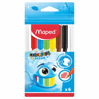 Флумастери 6 цвята MAPED OCEAN