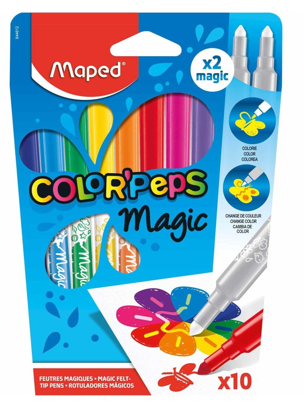 Флумастери 8+2 цвята MAPED Color'Peps Magic